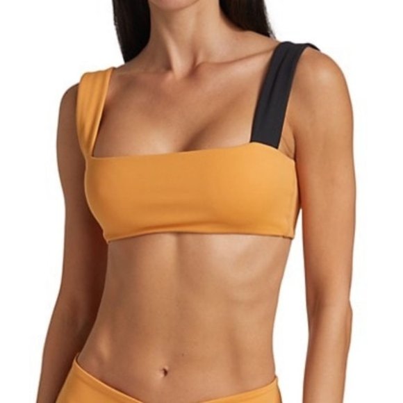 NWT WeWoreWhat active colorblock sports bra top tan and black - Picture 3 of 7